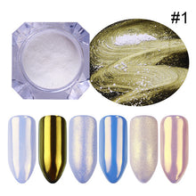 Load image into Gallery viewer, Mermaid Pearl Nail Glitter Powder Shiny Mirror Matte Shimmer Pigment Powder Dust 1g Manicure Nail Art Decoration