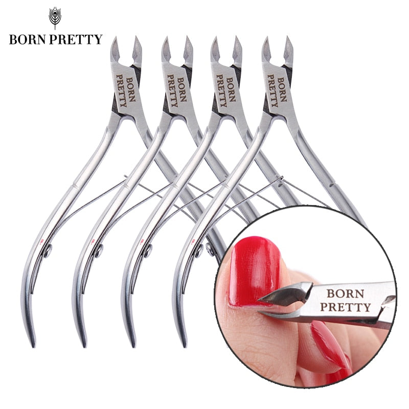 BORN PRETTY Nail Cuticle Nipper Clipper Silver Scissor Plier Dead Skin Remover Manicure Nail Art Tool