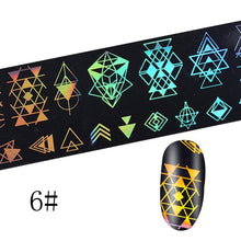 Load image into Gallery viewer, Holographic Nail Foil Dreamcatcher Geometric Xmas Nail Art Transfer Stickers