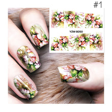 Load image into Gallery viewer, Chic 3D Nail Art Water Decals Stickers Transfers Deep Purple Flower Decoration