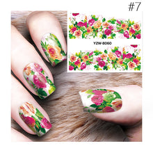 Load image into Gallery viewer, Chic 3D Nail Art Water Decals Stickers Transfers Deep Purple Flower Decoration